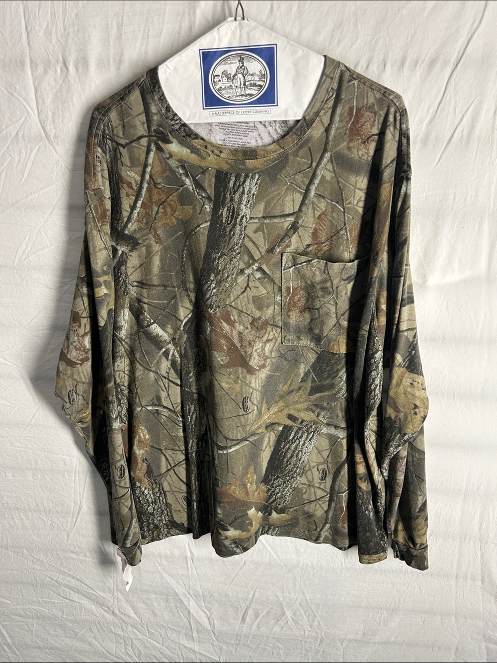 Men's Long-Sleeve Camo Pocket Tee - Brown/Green